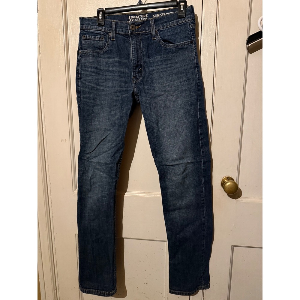 Signature by‎ Levi Strauss Slim Straight Dark Wash Jeans Mens W30 L32